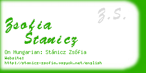 zsofia stanicz business card